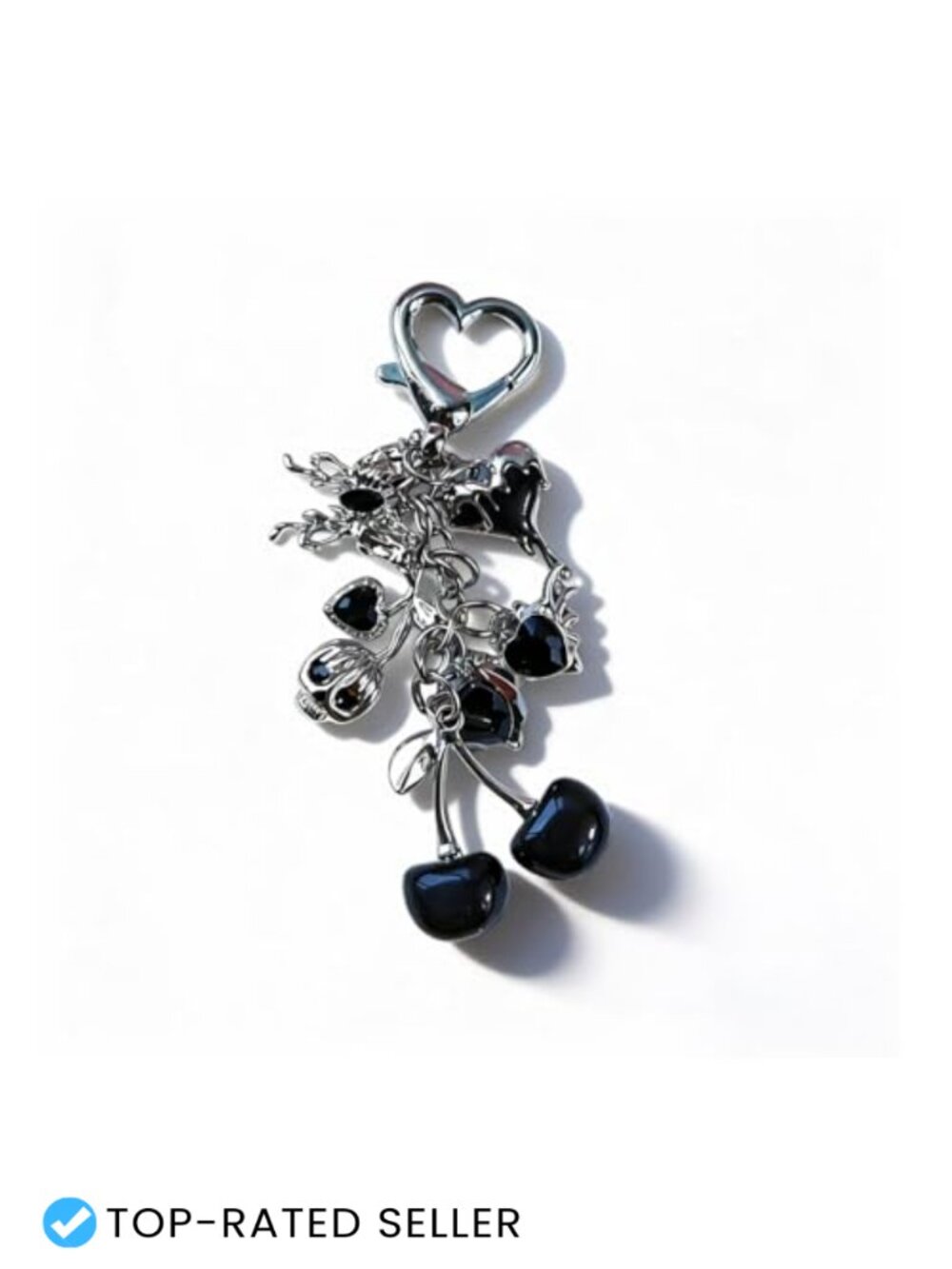 Cherry Butterfly Punk Keychain Charm for Handbag Backpack Purse